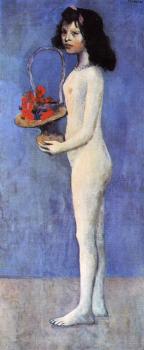 巴勃羅 畢加索 抱著一籃花的裸女（街上的花）